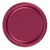Yonune 24 Plates 7" Paper Dessert Plates Wax Coated - Burgundy