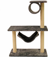 Mool Deluxe Cat Activity Centre and Scratching Tree/Post with Hidey-Hole and Viewing Platforms, 70 cm, Beige/Brown