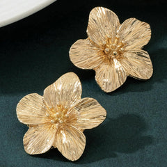 Gold Flower Earrings Gold Dangle Earrings for Women Romantic Boho Flower Statement Earrings Wedding Party Jewelry