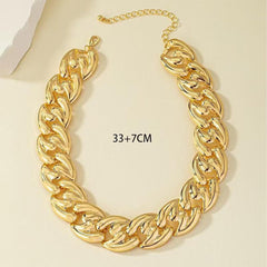 Statement Chunky Gold Chain Necklace with Layered Dainty Choker