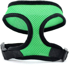 Dog harness adjustable soft and breathable dog harness and leash set dog nylon puppies neck vest S light green