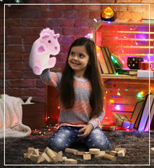 DolliBu Unicorn Plush Hand Puppet for Kids - Soft Plush Stuffed Animal Hand Puppet Toy for Puppet Show Games Puppet Theaters for Kids, Adult Cute Puppets Educational Toy to Teach Children & Toddlers
