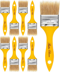 Bates- Chip Paint Brushes, 2 Inch, 9 Pack, Plastic Handle Chip Brush, Brushes for Painting, Stain Brushes for Wood, Natural Bristle Paint Brush, 2 Inch Paint Brush, Chip Paint Brushes for Paint