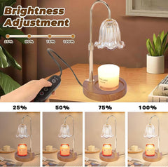 2Pack Electric Timer Candle Warmer Light,with Bracket Dimmable Candles Wax Glass Warmers Lamps for Jar Candles Burner No Flame Scented Melting Warming Lantern Adjustable Height(50W*4PCS)