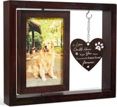 WOODEXPE Dog Memorial Gifts Rotating Pet Memorial Picture Frame Wooden for 4x6 Photo Remembrance Keepsake Sympathy Gift for Loss of Dog or Cat