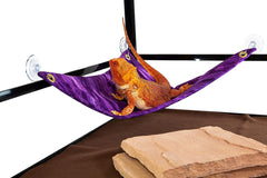 Hammock for Bearded Dragons, Purple Sawgrass Fabric with Suction Cup Hooks
