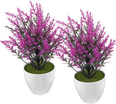 MAGICLULU 2pcs Faux Potted Plants Artificial Flower Bonsai Decoration Realistic Greenery for Home Decor Table Centerpiece Indoor Faux Plant Arrangement