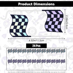 24Pcs Checkered Flag Cupcake Toppers,Glitter Race Car Cake Decorations, Black and White Racing Flags Cupcake Picks for Car Theme Party Supplies Baby Shower Kids Boys Birthday Party Supplies