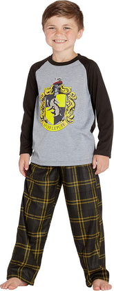 Harry Potter Pajamas Little And Big Boys' Raglan Shirt And Pants Sleepwear Set- (Gryffindor, Large, 10/12)
