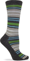Wise Blend Angora Stripe Crew Socks, 1 Pair, Brown, Medium, Shoe Size W 6-9