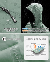 Outdoor Ventures Packable Rain Jacket Women Lightweight Waterproof Raincoat with Hood Cycling Bike Jacket