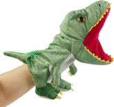 Bstaofy Plush Dinosaur Hand Puppet T-rex Stuffed Toy Open Movable Mouth for Creative Role Play Gift for Kids Toddlers on Birthday Christmas, 10.5'' (Green)