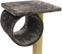 Mool Deluxe Cat Activity Centre and Scratching Tree/Post with Hidey-Hole and Viewing Platforms, 70 cm, Beige/Brown