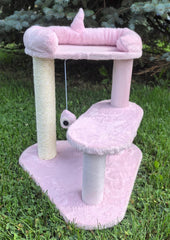 22 Inch Pink Monster Cat Scratch Post, Cat Tower Cat Tree Cat Scratcher