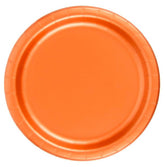 24 Plates 7" Paper Dessert Plates Wax Coated - Orange