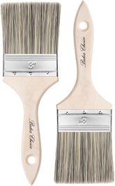 Bates- Double Thick Chip Paint Brush, 3 Inch, 2 Pack, Wooden Handle, Flat Paint Brushes for Walls and Trim, Synthetic Bristles