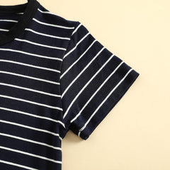 Kids Fashion Tops 2 to 6 Years Toddler Baby Boys Spring Autumn Summer Striped Cotton Short Sleeve T Shirt