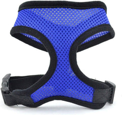 Dog harness adjustable soft and breathable dog harness and leash set dog nylon dog vest nylon vest harness chest strap S blue