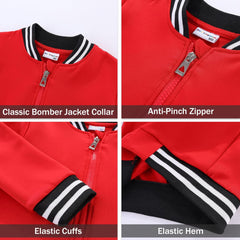 LittleSpring Boys Girls Varsity Baseball Jacket Zip Up Bomber Jacket Thin 2-10Years