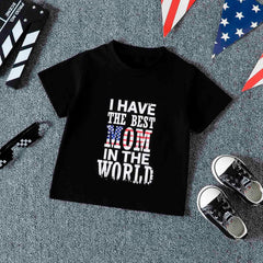 Summer Toddler Boys Girls Short Sleeve Independence Day 4 of July Letter Prints T Shirt Tops Boys Long Sleeve