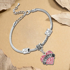 Heart Bracelets Rhinestone Heart Bracelets Good Luck Gifts for Women Friend Gifts