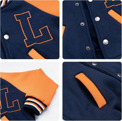 Volunboy Kids Baseball Jacket Varsity Letterman Coat Fall Winter Fleece Bomber Vintage Outerwear