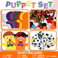 Puppet Planetâ„¢ 8PCS DIY Felt Hand Puppet Arts & Craft Kit - Create Your Own Puppets - Perfect Party and Holiday Activity for Boys and Girls - Creative Storytelling and Imaginative Play