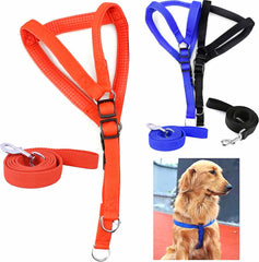 1 Set XXL Dog Harness Leash Adjustable Cushion Padded Lead Vest Hold Heavy Duty