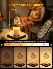 DORESshop Candle Warmer Lamp with Timer (2/4/8H), Dimmable & Height Adjustable Candle Warmer Lamp Home Decor Small Lamp Candle Warmer for Jar Candles with 2 Wax Warmer Bulbs, Birthday Gifts for Women