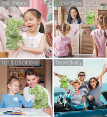 DolliBu Alligator Plush Hand Puppet For Kids - Soft Plush Stuffed Animal Hand Puppet Toy for Puppet Show Games Puppet Theaters for Kids, Adult Cute Puppets Educational Toy to Teach Children & Toddlers