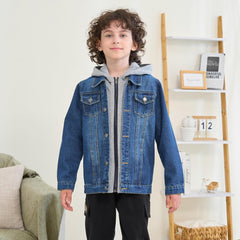 Boys' Denim Jacket Outerwear, 12M-14 Years