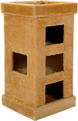 Mool Deluxe Rectangular Fun Cat Scratching Tree/Post Hideaway with Viewing Platform/Bed, 74 cm, Golden Sand