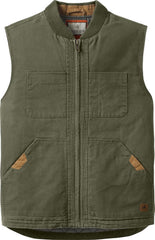Legendary Whitetails Men's Quilted Canvas Vest Zip Up Heavy Duty Water-Repellent Finish