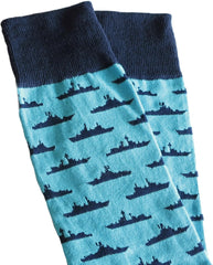 vangobeauty Men's Dress Socks Navy Warship Size 8-13