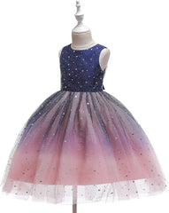 Glamulice Princess Sparkle Tulle Dress Little/Big Girls A Line Bridesmaid Wedding Birthday Party Pageant Tutu Dresses