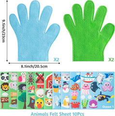 WATINC Animals Felt Story Finger Puppets - 5Pcs DTY Animal Storytelling Hand Puppet Felt Education Gift, Farm Insect Zoo Ocean Polar Animal Storytime Early Learning Role Play for Kids