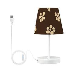 Table Lamps 3 Ways Dimmable Paws Tan with Fabric Lampshade USB Ports Wood Base LED Bulb for Bedroom and Living Room