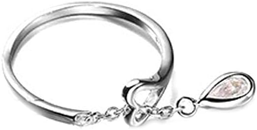 Women Fashion Small Water Droplets Adjustable Open Rings Silver.