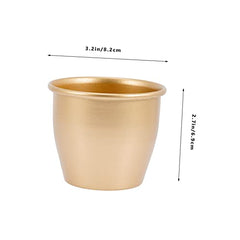 BESPORTBLE Gold Metal Flower Pot for Indoor Plants Small Iron Planter Drainage Decorative Succulent Container for Home and Garden