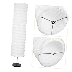 Paper Floor Lamp Shade Japanese Style Rice Paper Floor Lamp Cover Barrel Chandelier Protector for Desk Wall (No Base)
