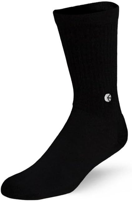 Ethika Boy's Crew Sock | Black -Silver Logo- (BLK, Medium)