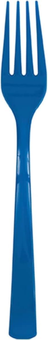 Unique Royal Blue Solid Plastic Forks (18ct) - Durable & Elegant Party Cutlery - Perfect For Parties, Picnics & Every Occasion