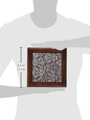 3dRose ft_151435_1 Grunge Dark Gray Damask Silver Grey Faded Antique Vintage Swirls Wallpaper Fancy Swirling Pattern Framed Tile, 8 by 8-Inch