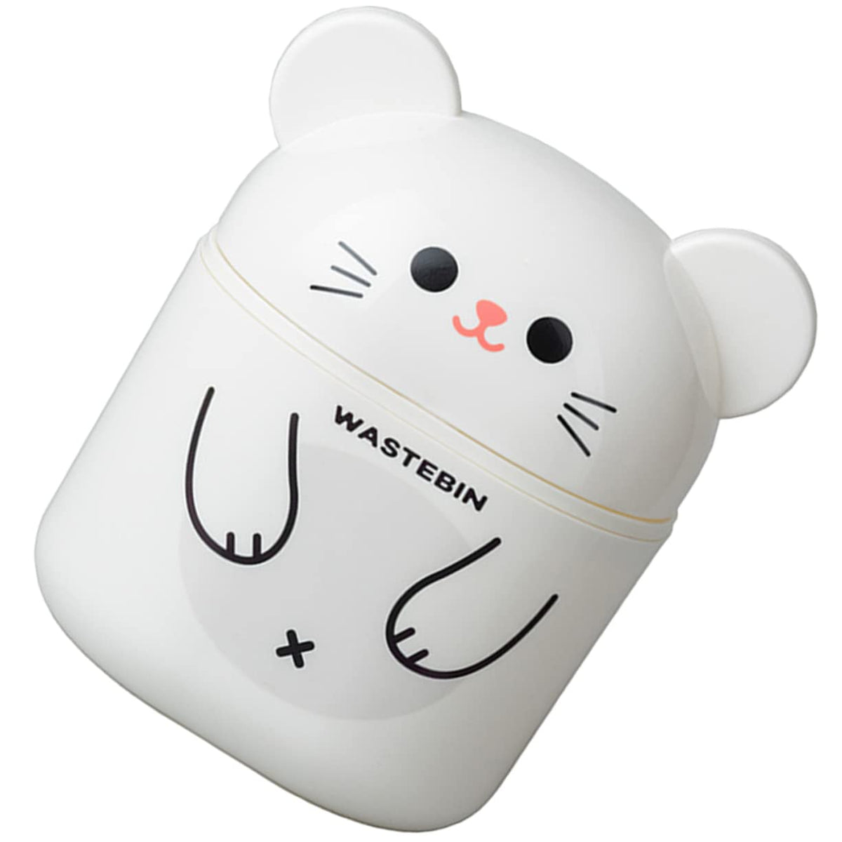 Small Desktop Trash Can with Lid Cartoon Shaped Plastic Waste Basket for Bedroom Office Compact Lightweight PP Garbage Bin for Peel Storage and Space Decoration