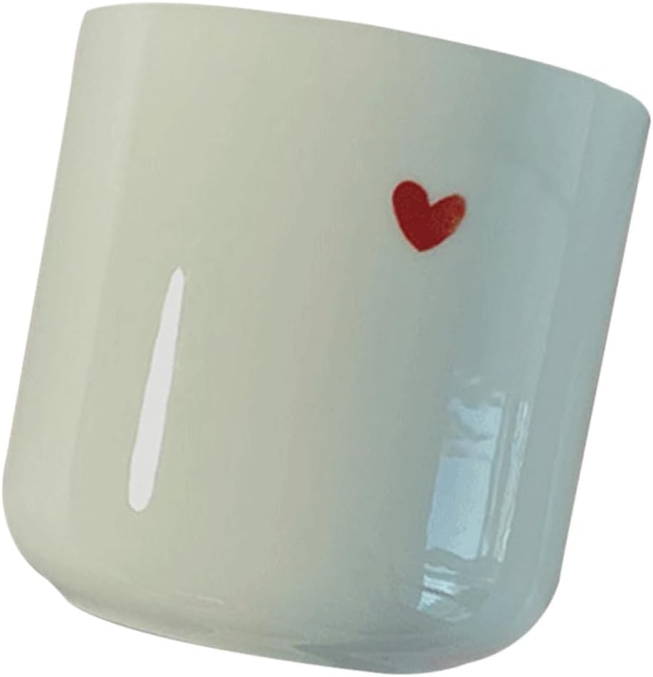 Unomor Heart Ceramic Coffee Cup Heat Resistant Porcelain Beverage Mug Lightweight Cute Couple Cup for Home Office Tea and Latte Use