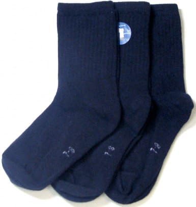 Florence Cotton Boys Crew Socks 3 Pair Casual Uniform Socks (7-8, Navy Blue)
