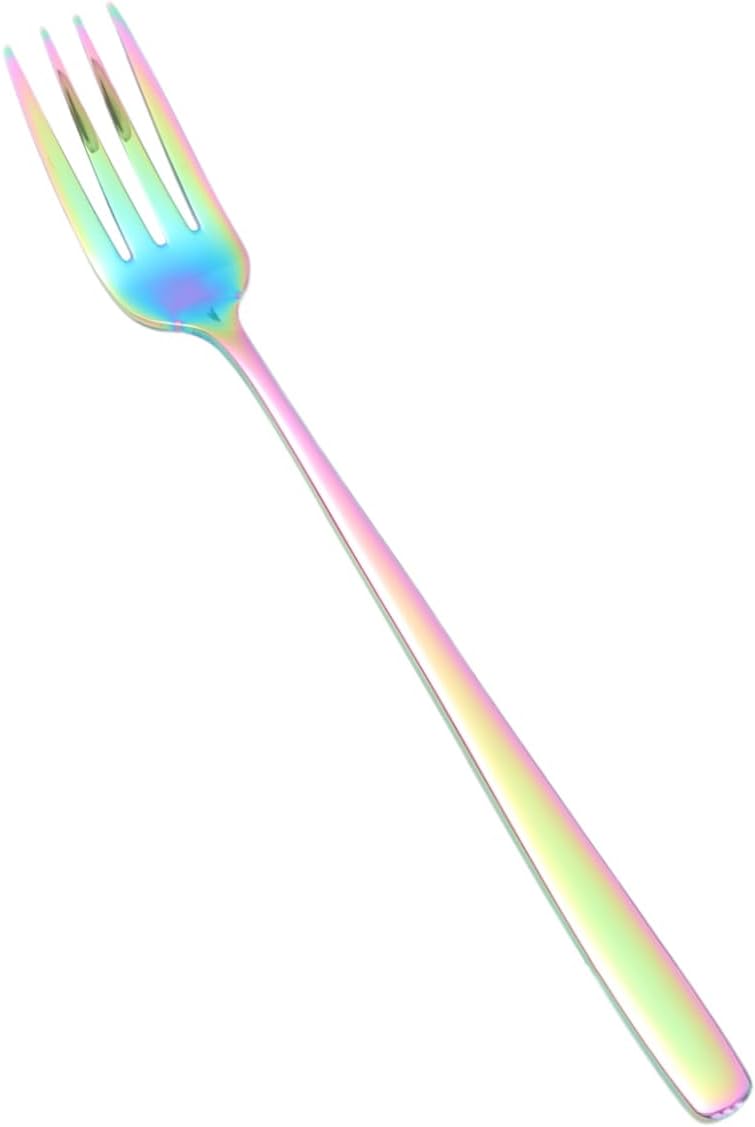 Stainless Steel Colorful Dinner Forks Premium Cutlery for Western Cuisine for Home Kitchen Dining Attractive Design for Serving Fruits Cakes and More