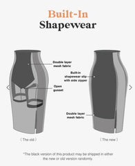 Popilush Shapewear Faux Leather Skirts with Built in Shapewear Tummy Control High Waist Midi Skirt with Shaper for Women