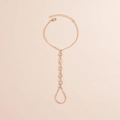 Gold Hand Chain Bracelet for Women Ring Beach Summer Jewelry Gifts