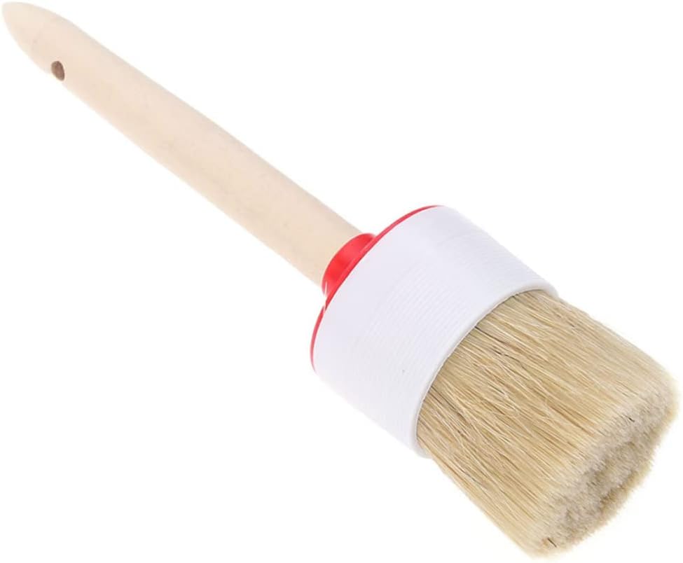 1Pc Round Bristle Brush with Wooden Handle Oil Painting Brush for Basting Grilling and Cooking for All Hand for Present Giving